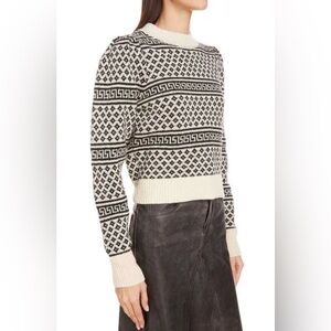 Isabel Marant Etoile - Newton Black and Cream Geometric Sweater 100% Wool